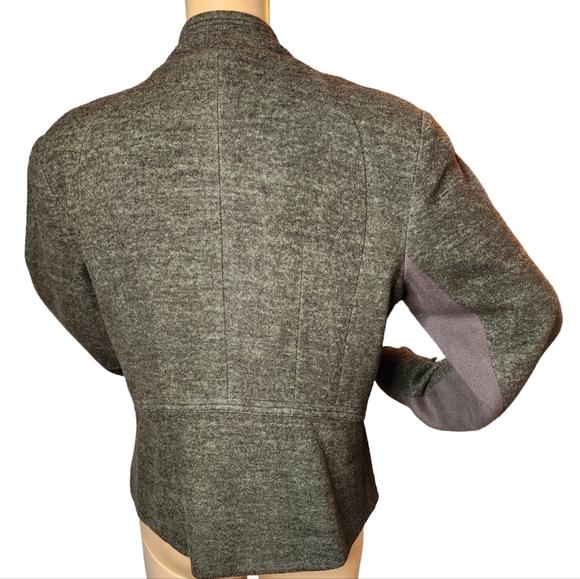 Coldwater Creek wool- blend green asymmetrical zip jacket. Size 12. - Picture 15 of 16